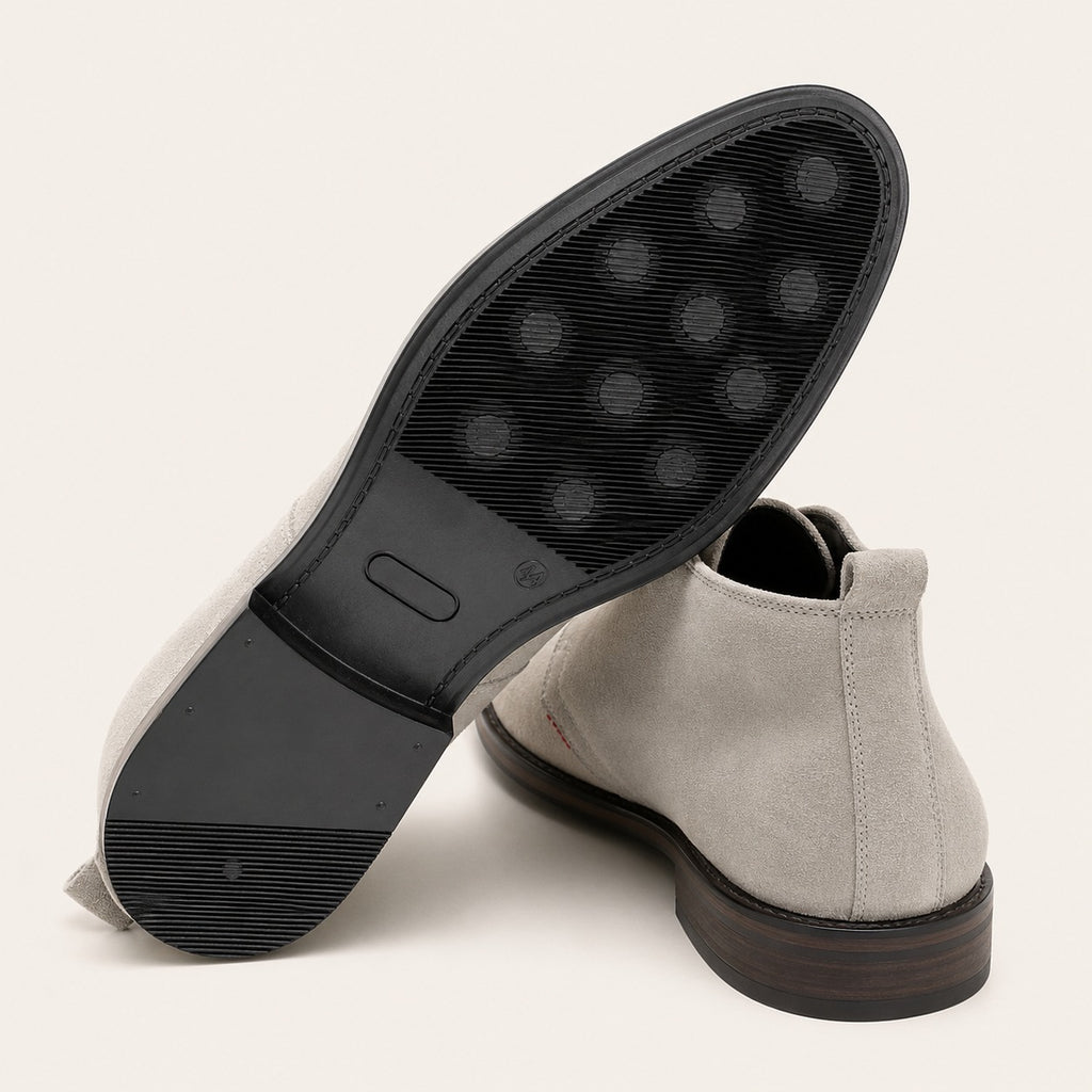 Men's Derby Chukka Boot | Cow Suede Leather | Non-Slip PU Rubber Sole