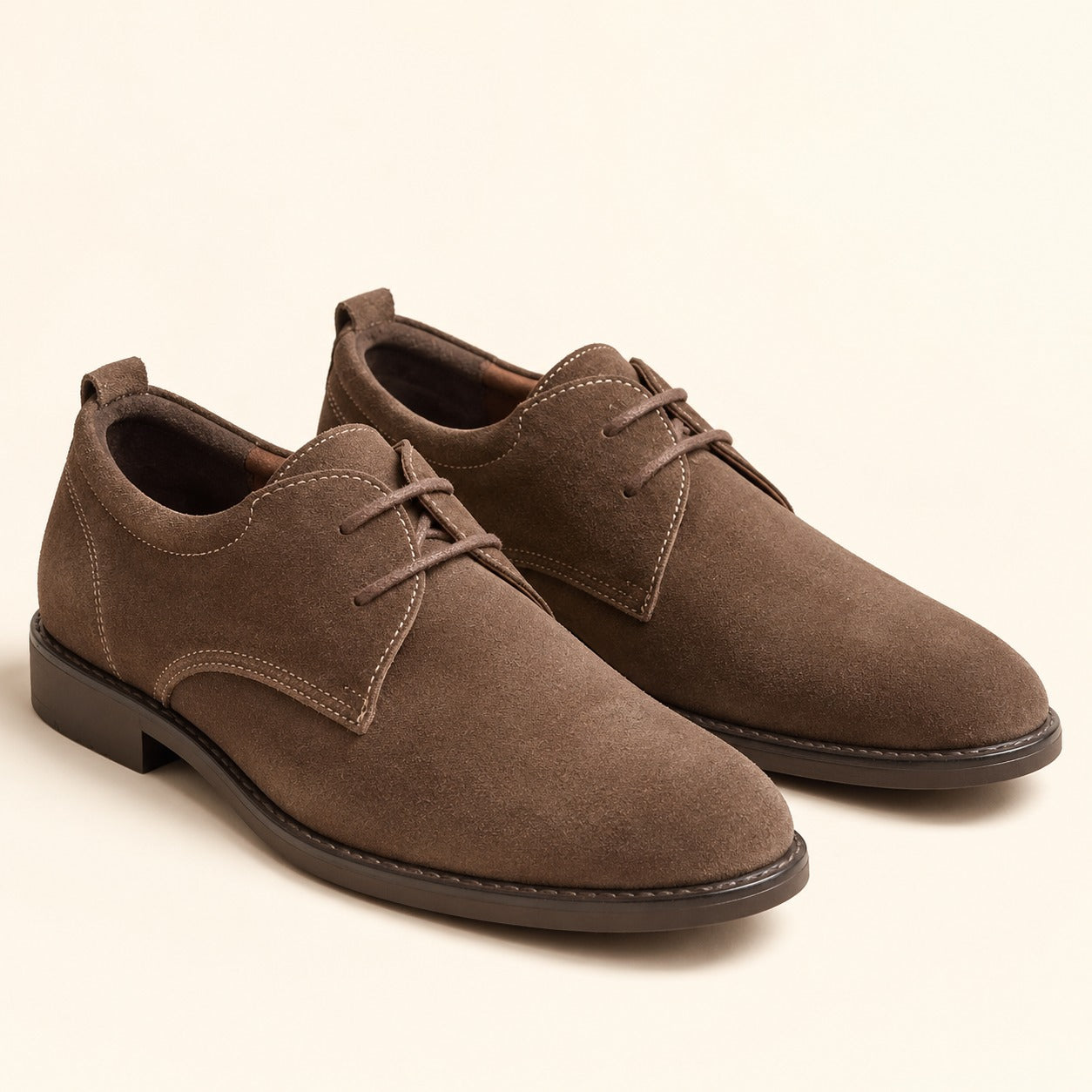 Brown Suede Leather Derby Shoes for Men | Premium Classic Dress Shoes