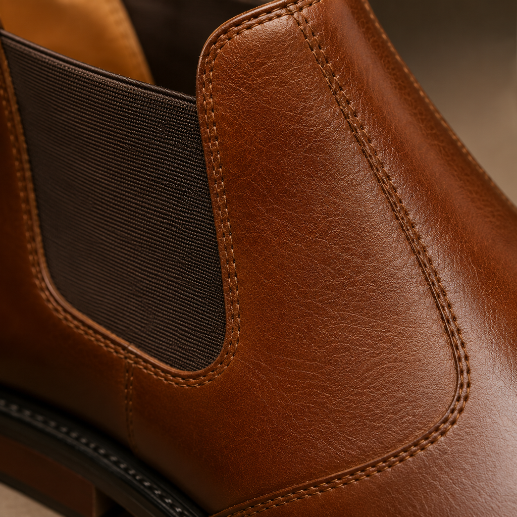 Broga Men's Premium Cow Leather Chelsea Boots – Leather Lining, Medicated Insole & PU Rubber Sole