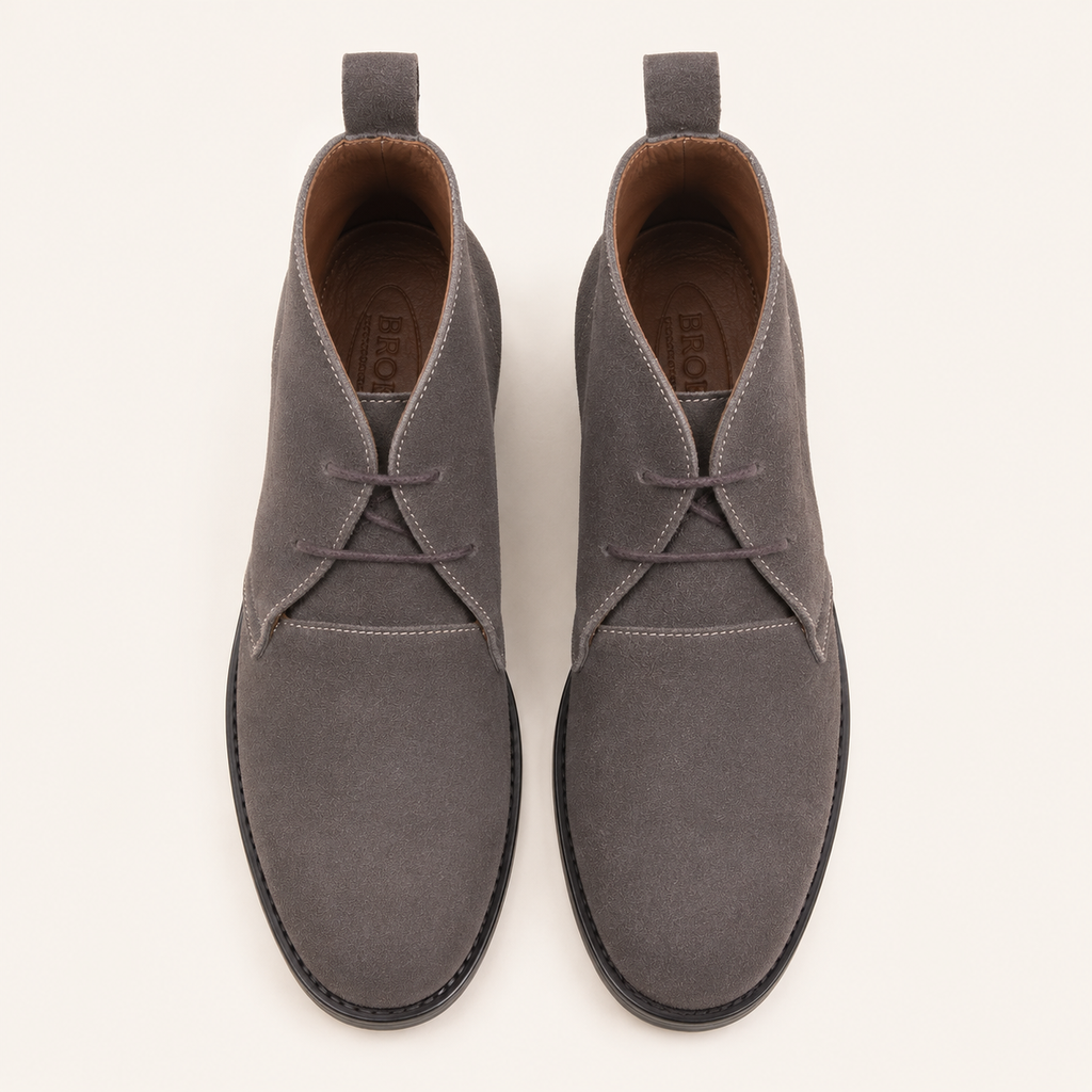 Men's Derby Chukka Boot | Cow Suede Leather | Non-Slip PU Rubber Sole