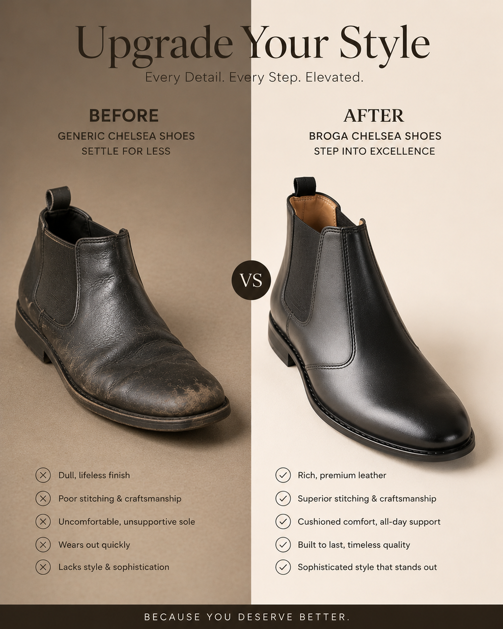 Broga Premium Chelsea Boots – Handcrafted Leather Lining, PU Rubber Sole & All-Day Comfort