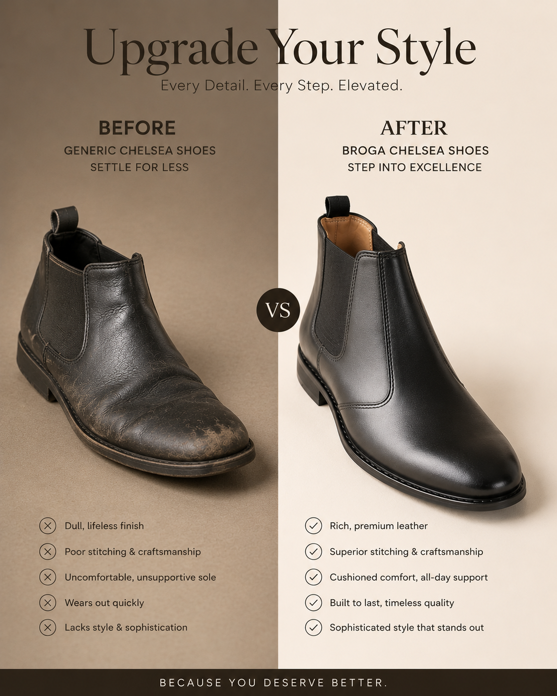 Broga Premium Chelsea Boots – Handcrafted Leather Lining, PU Rubber Sole & All-Day Comfort