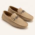Premium Mustard Suede Leather Moccasin Shoes for Men – Durable PU Rubber Sole