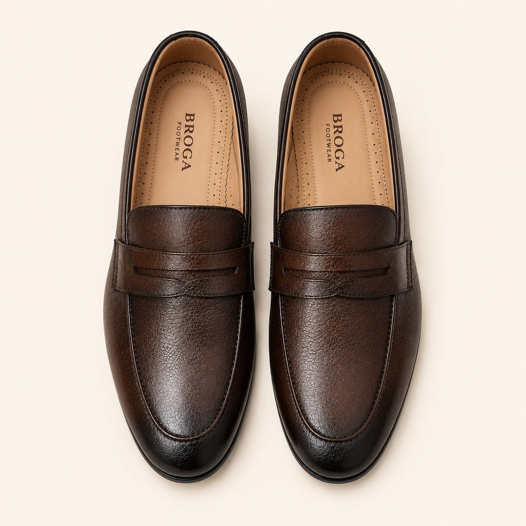 Premium Cow Milled Leather Dress Shoes with PU Sole | Men's Formal Footwear