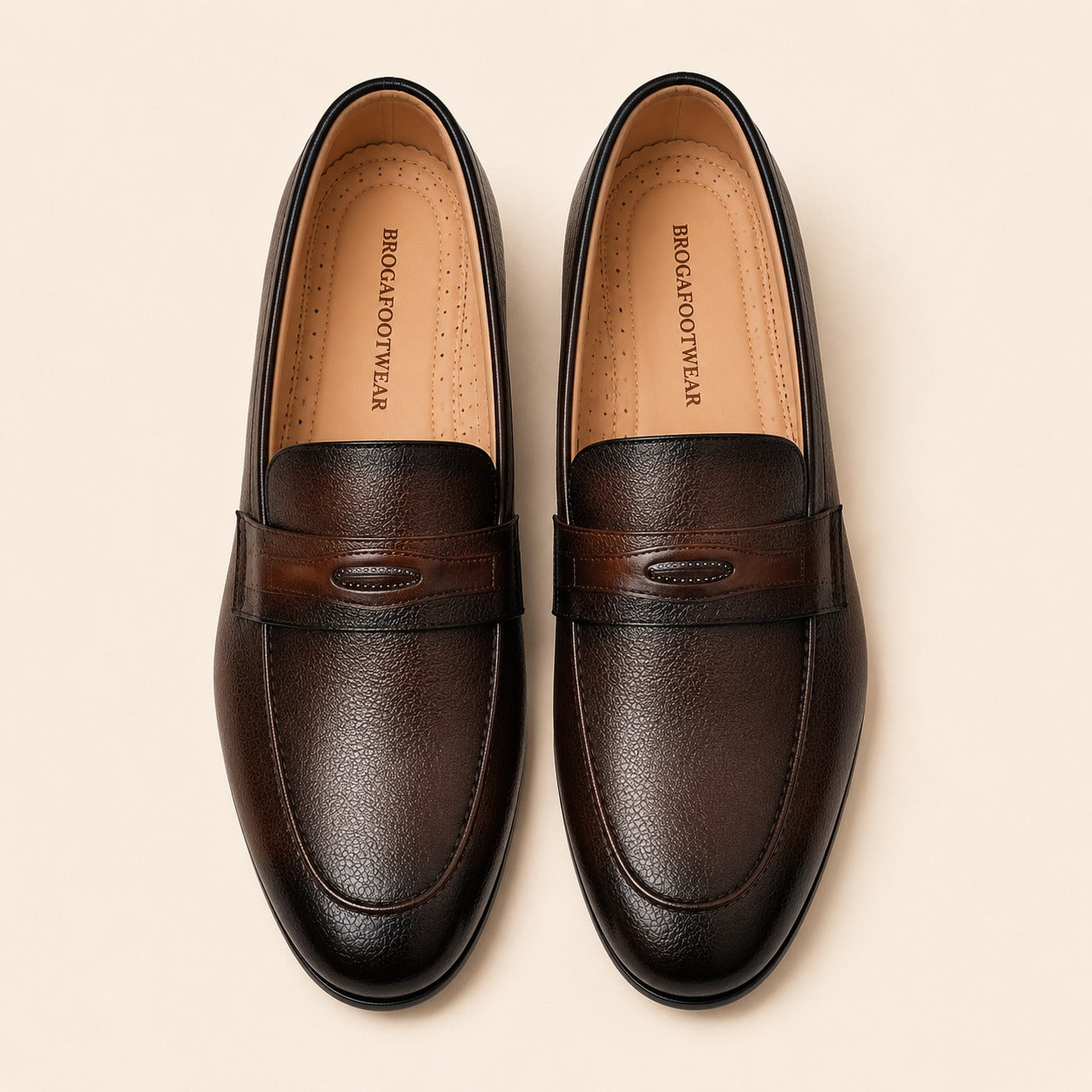 Premium Cow Milled Leather Dress Shoes with PU Sole | Men's Formal Footwear