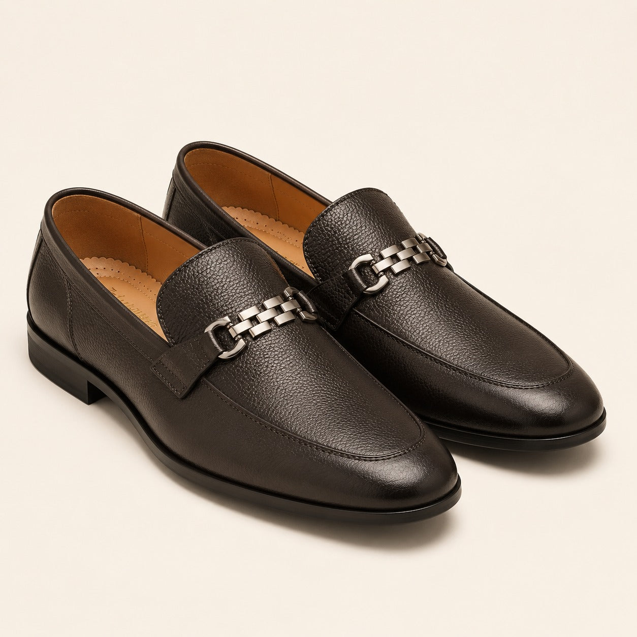 Premium Cow Milled Leather Dress Shoes with PU Sole | Men's Formal Footwear