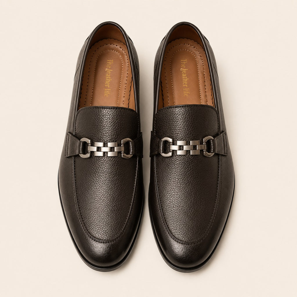 Premium Cow Milled Leather Dress Shoes with PU Sole | Men's Formal Footwear
