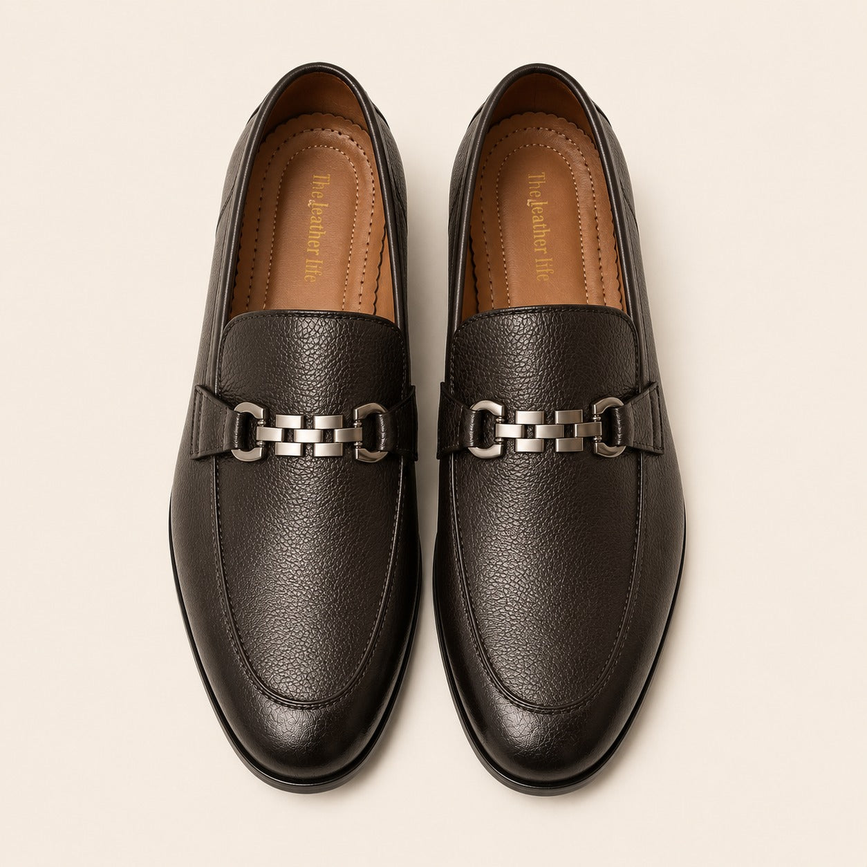 Premium Cow Milled Leather Dress Shoes with PU Sole | Men's Formal Footwear