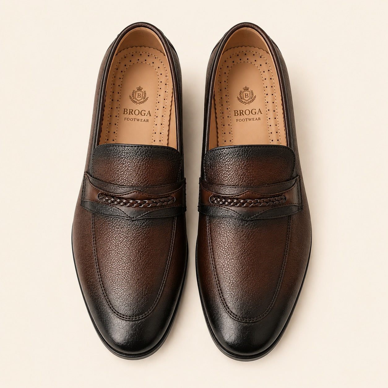 Premium Cow Milled Leather Dress Shoes with PU Sole | Men's Formal Footwear