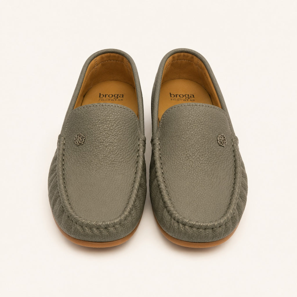 Men’s Milled Leather Moccasin Shoes – Premium Quality Non-Slip Sole Casual Loafers