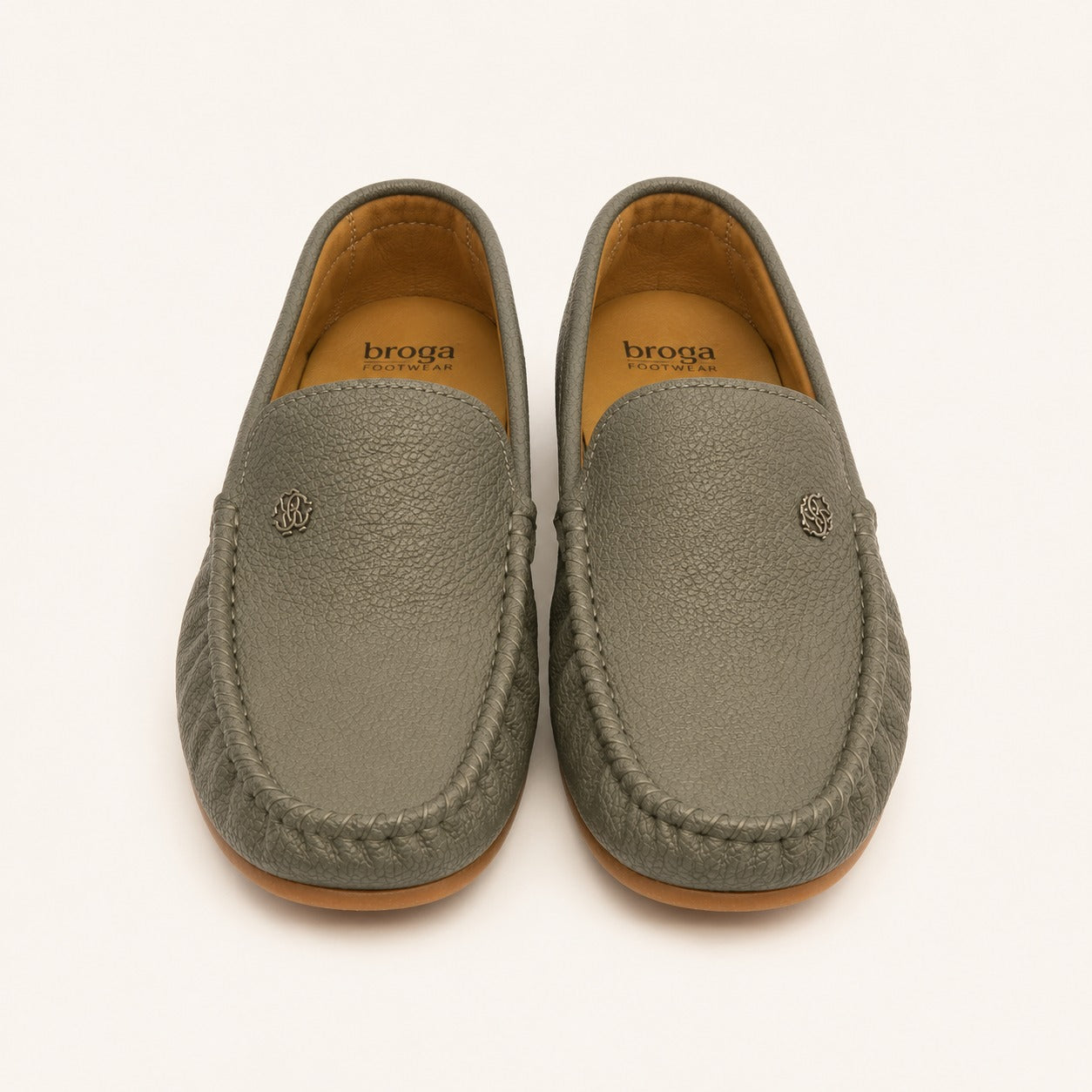 Men’s Milled Leather Moccasin Shoes – Premium Quality Non-Slip Sole Casual Loafers