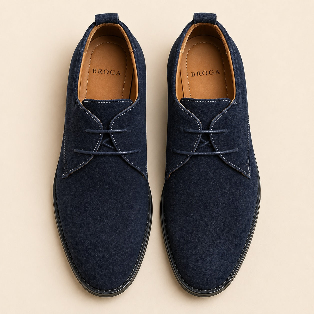 Men's Darby Shoe – Blue Suede Leather Classic Derby Shoes