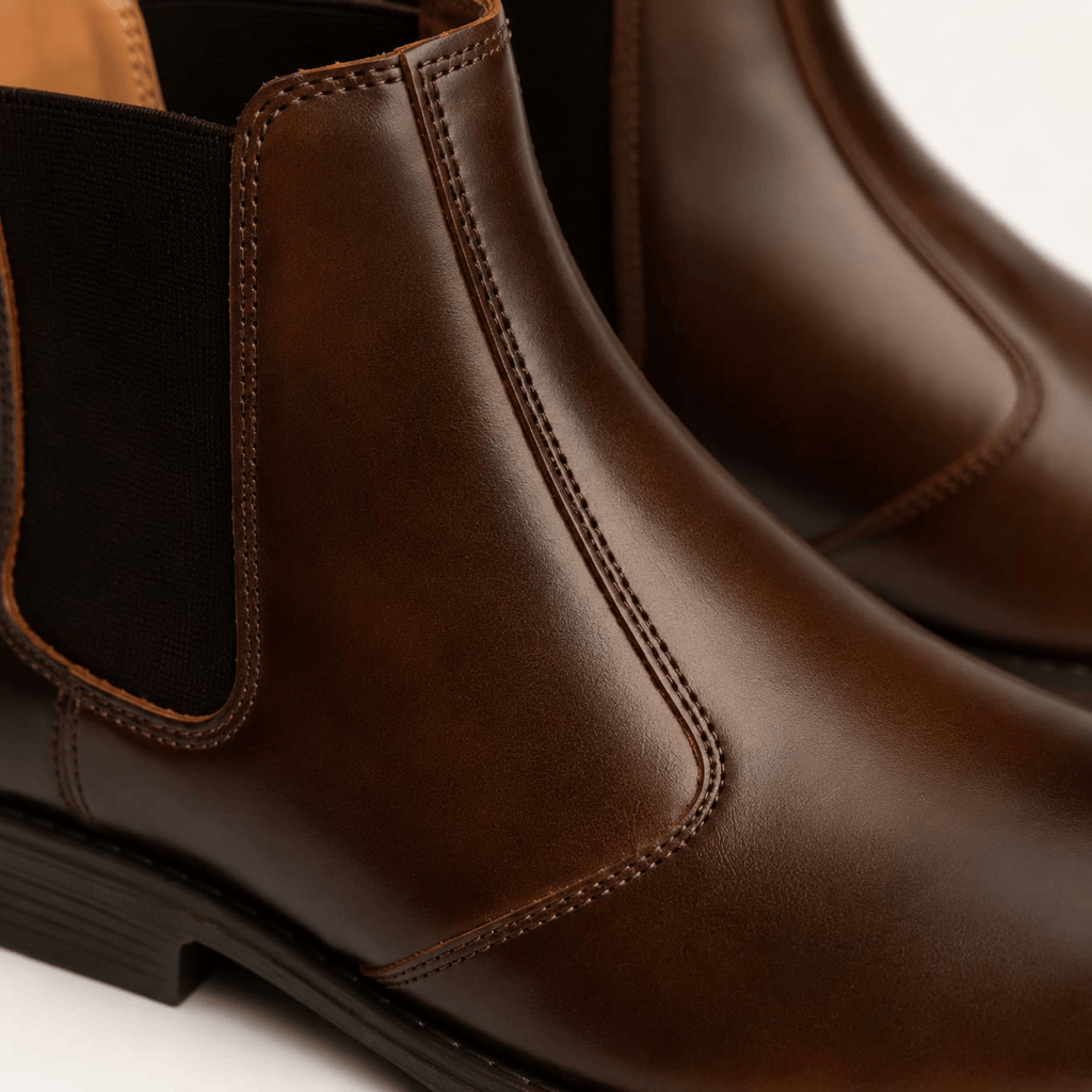 Broga Men's Premium Cow Leather Chelsea Boots – Leather Lining, Medicated Insole & PU Rubber Sole