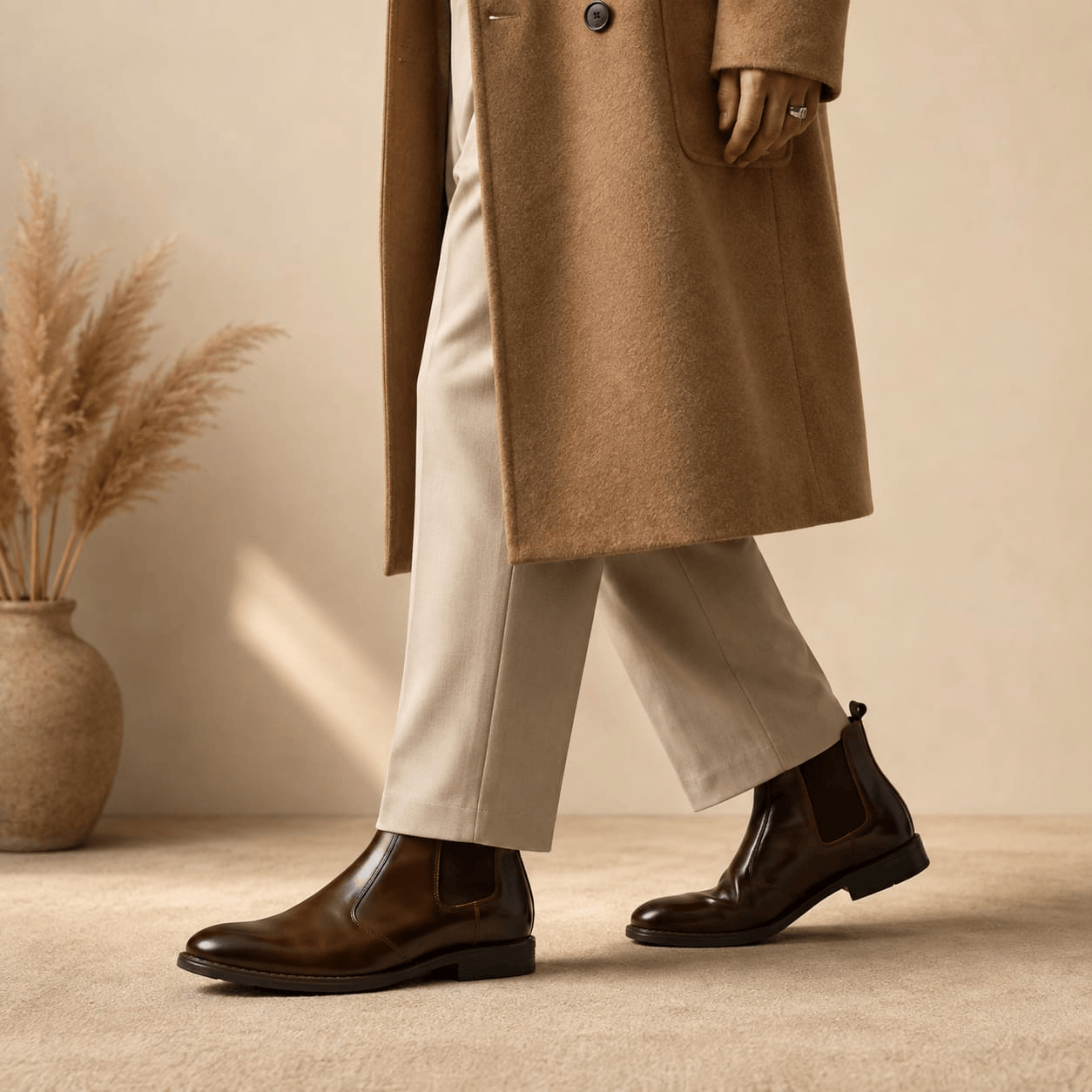 Broga Men's Premium Cow Leather Chelsea Boots – Leather Lining, Medicated Insole & PU Rubber Sole