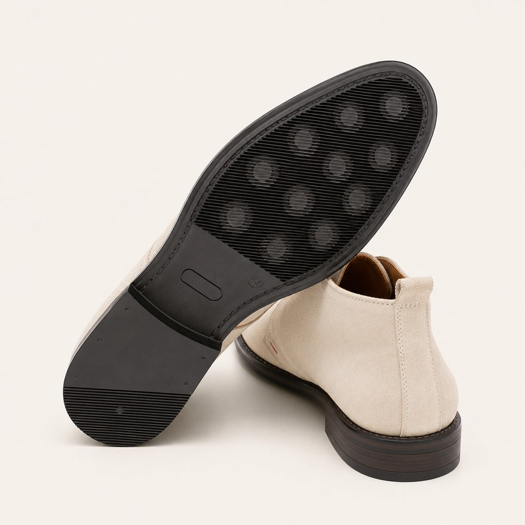 Men's Derby Chukka Boot | Cow Suede Leather | Non-Slip PU Rubber Sole