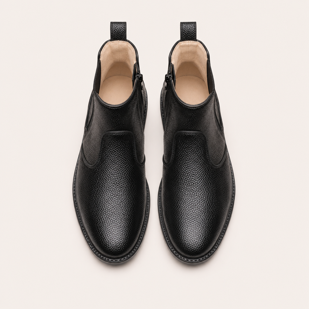 Broga Premium Black Chelsea Boots for Men – Handcrafted Genuine Leather Slip-On Ankle Boots