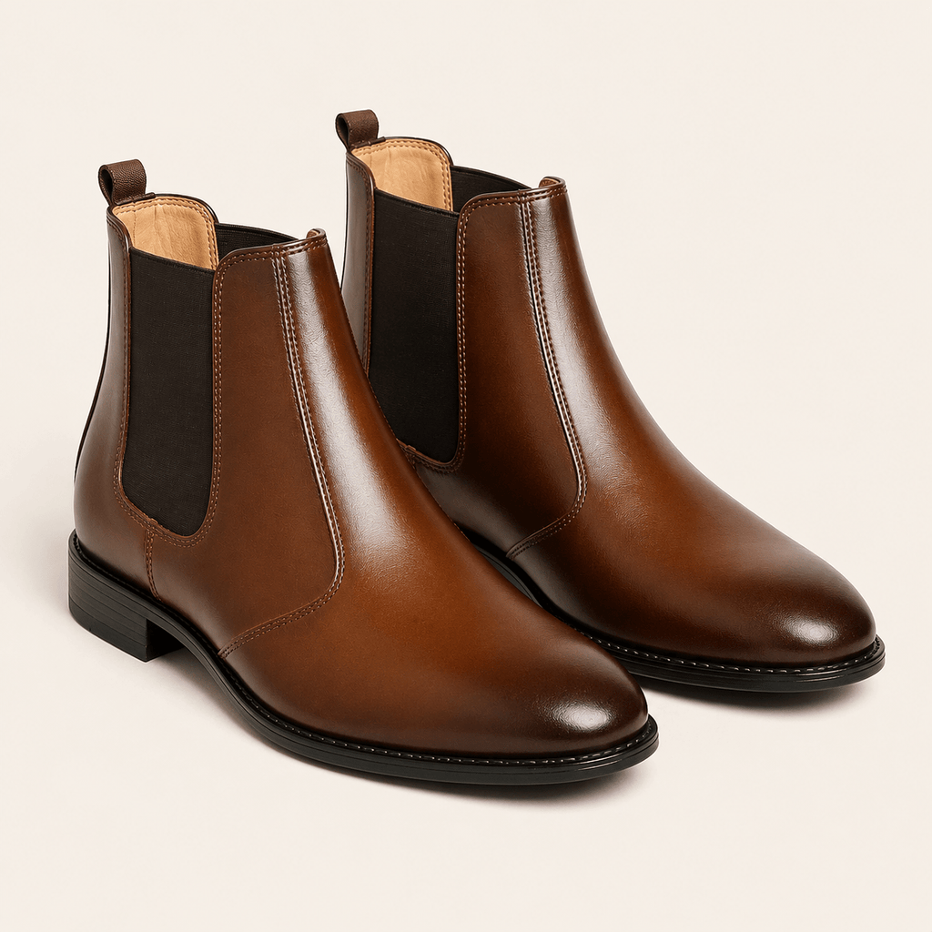 Broga Men's Premium Cow Leather Chelsea Boots – Leather Lining, Medicated Insole & PU Rubber Sole - My Store