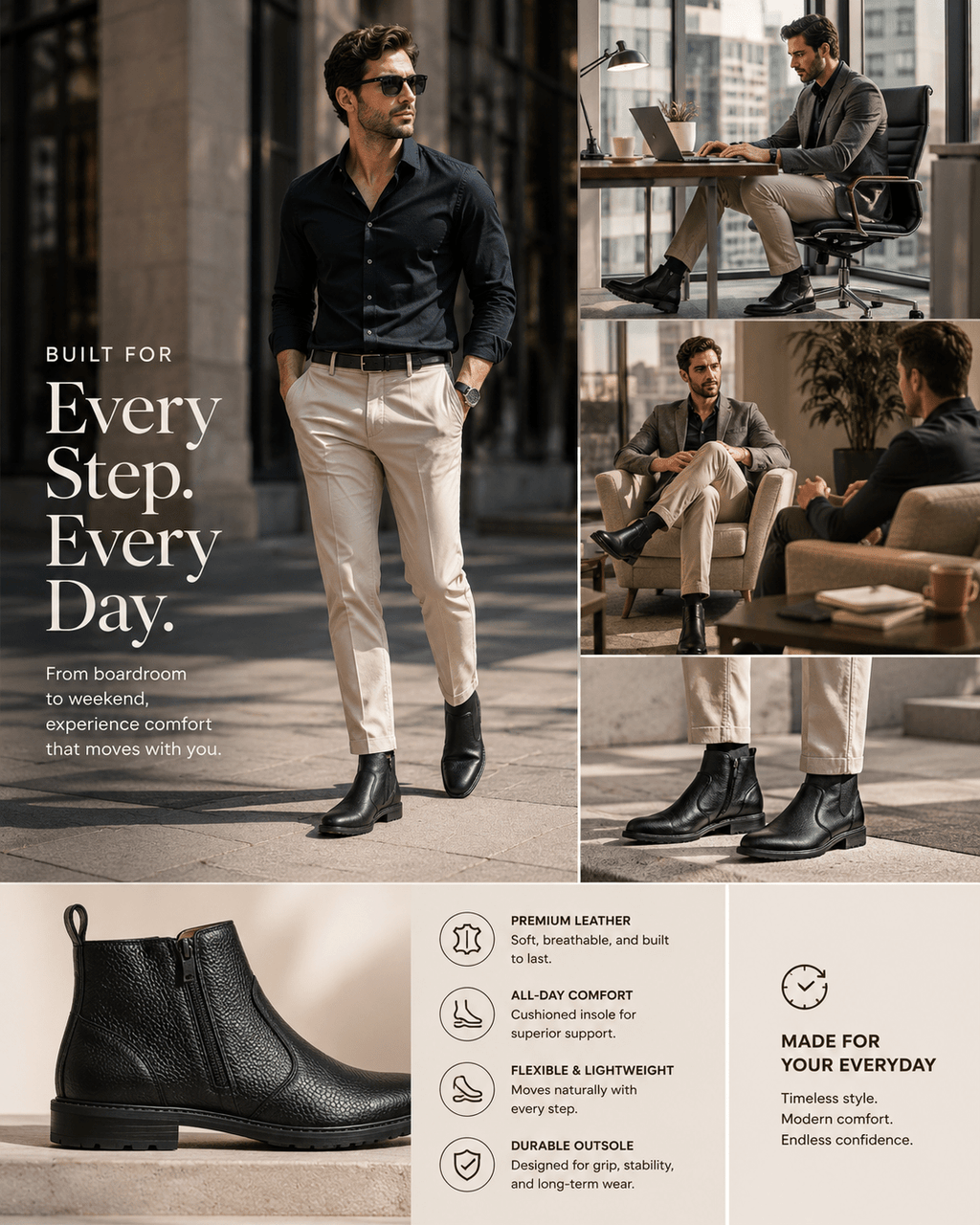 Broga Premium Black Chelsea Boots for Men – Handcrafted Genuine Leather Slip-On Ankle Boots - My Store