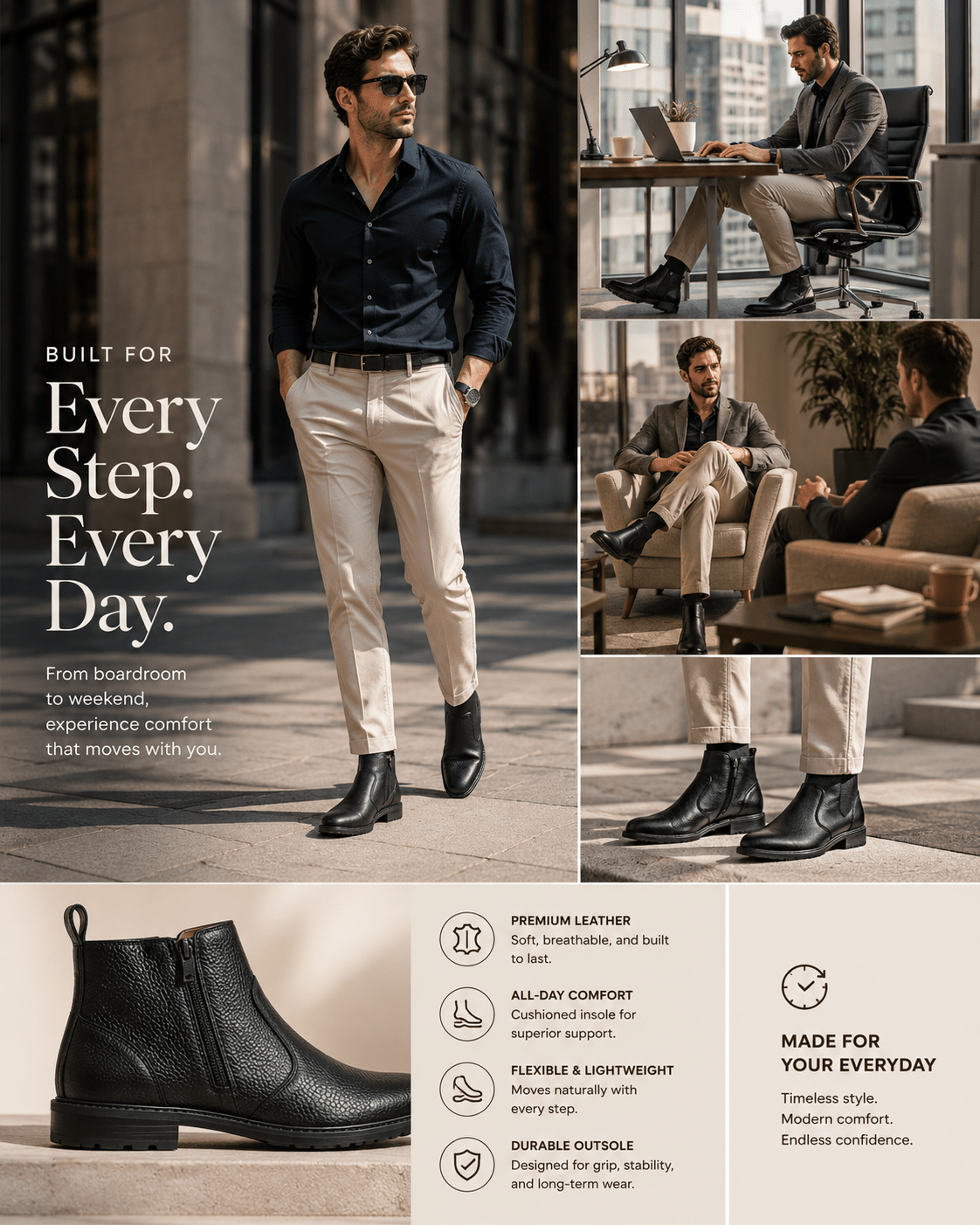 Broga Premium Black Chelsea Boots for Men – Handcrafted Genuine Leather Slip-On Ankle Boots - My Store