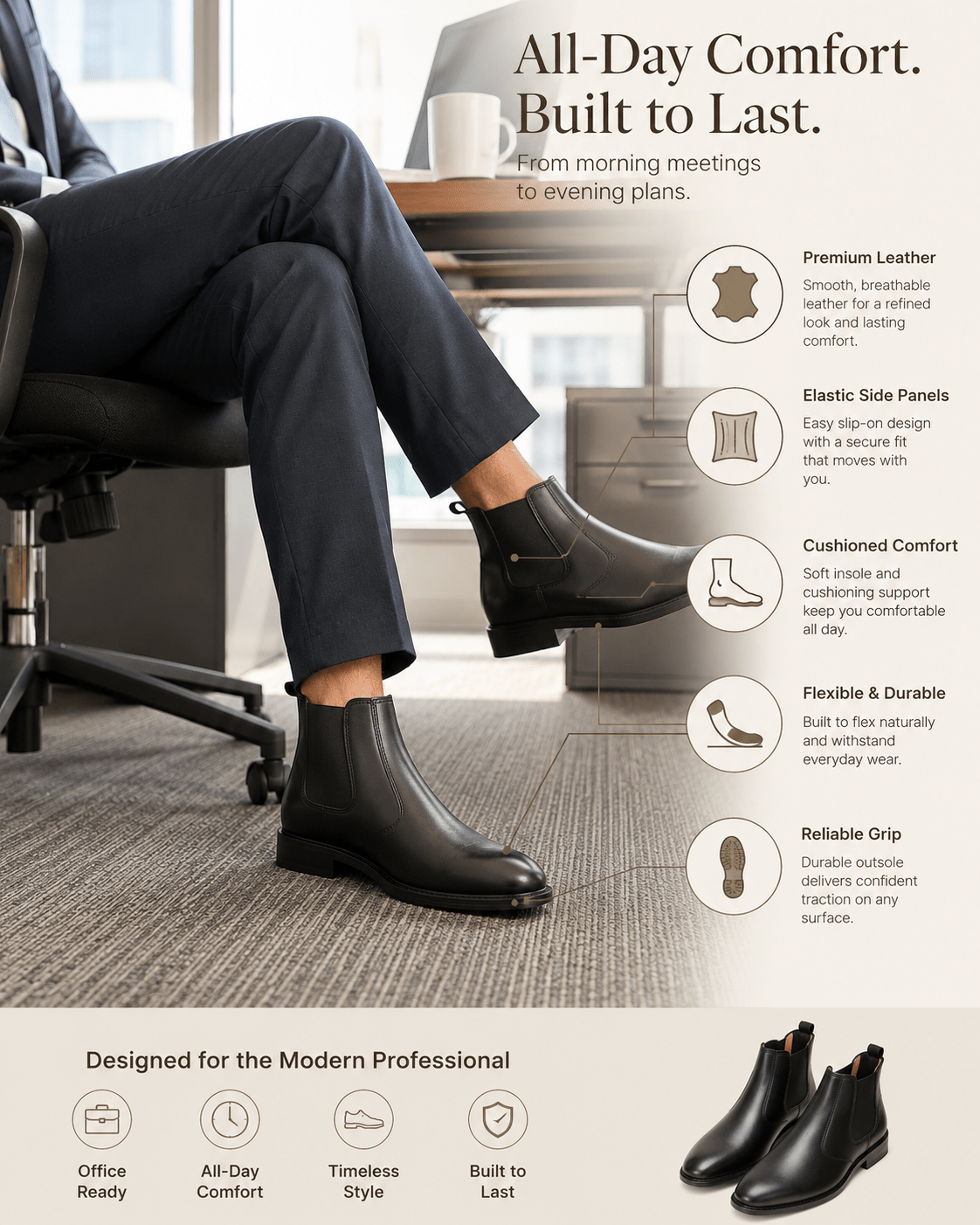 Broga Premium Chelsea Boots – Handcrafted Leather Lining, PU Rubber Sole & All-Day Comfort - My Store