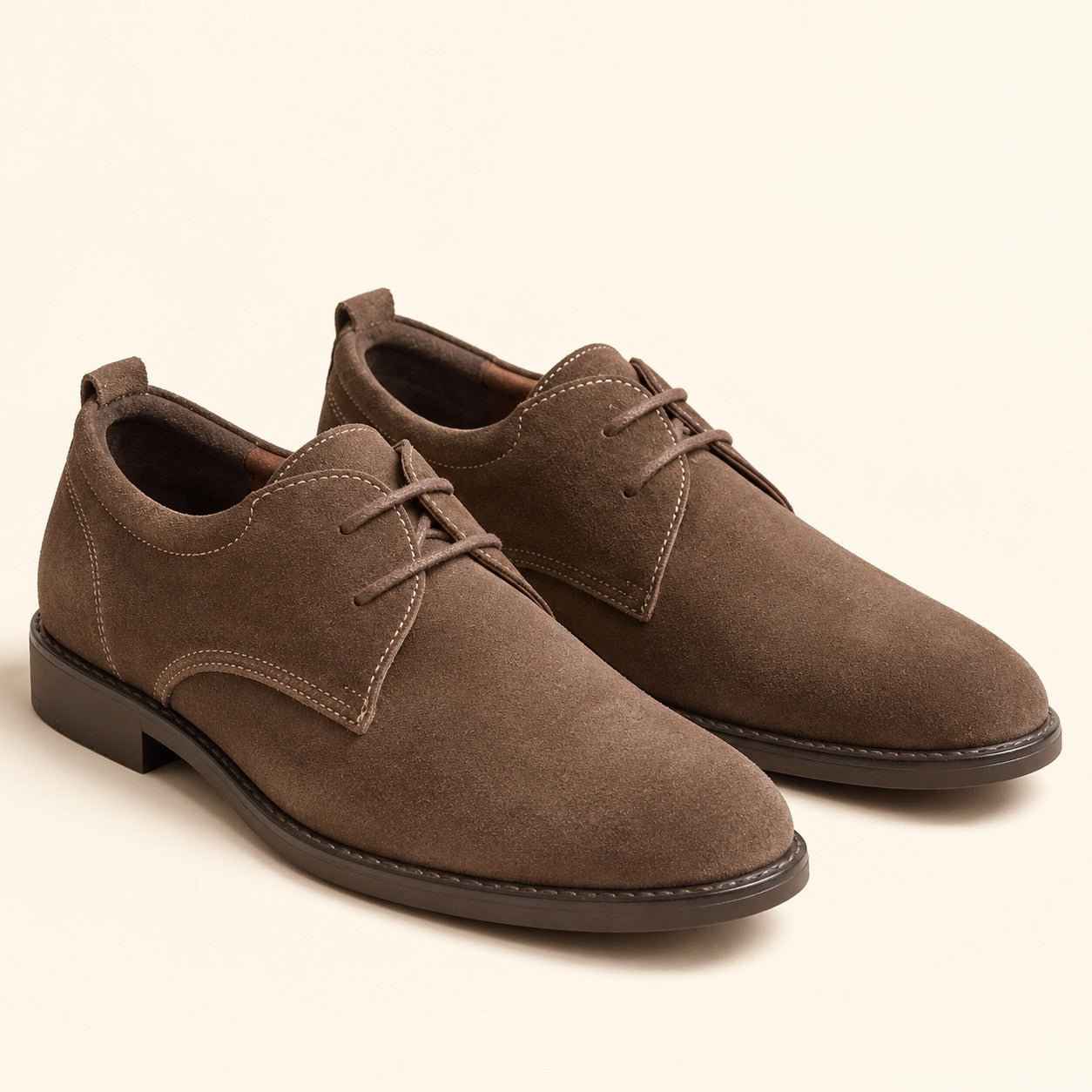 Brown Suede Leather Derby Shoes for Men | Premium Classic Dress Shoes