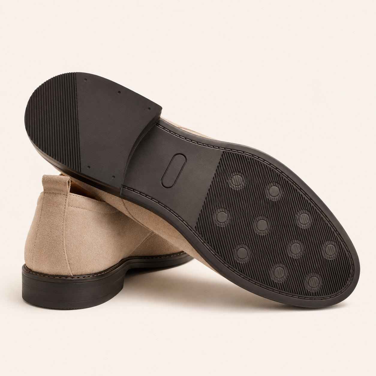 Men's Cream Leather Derby Shoes – Classic Elegant Dress Shoes
