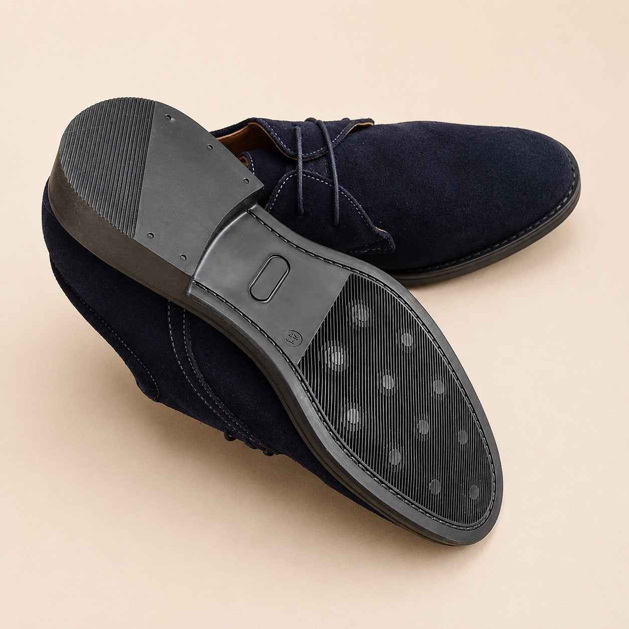 Men's Darby Shoe – Blue Suede Leather Classic Derby Shoes