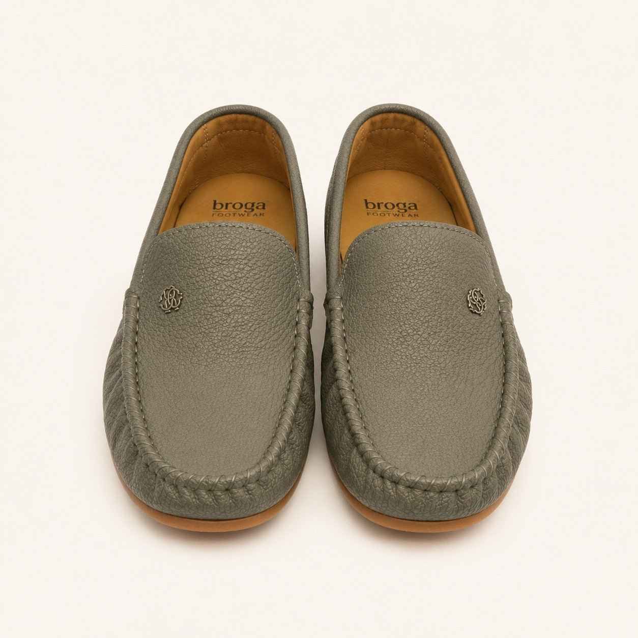 Men’s Milled Leather Moccasin Shoes – Premium Quality Non-Slip Sole Casual Loafers