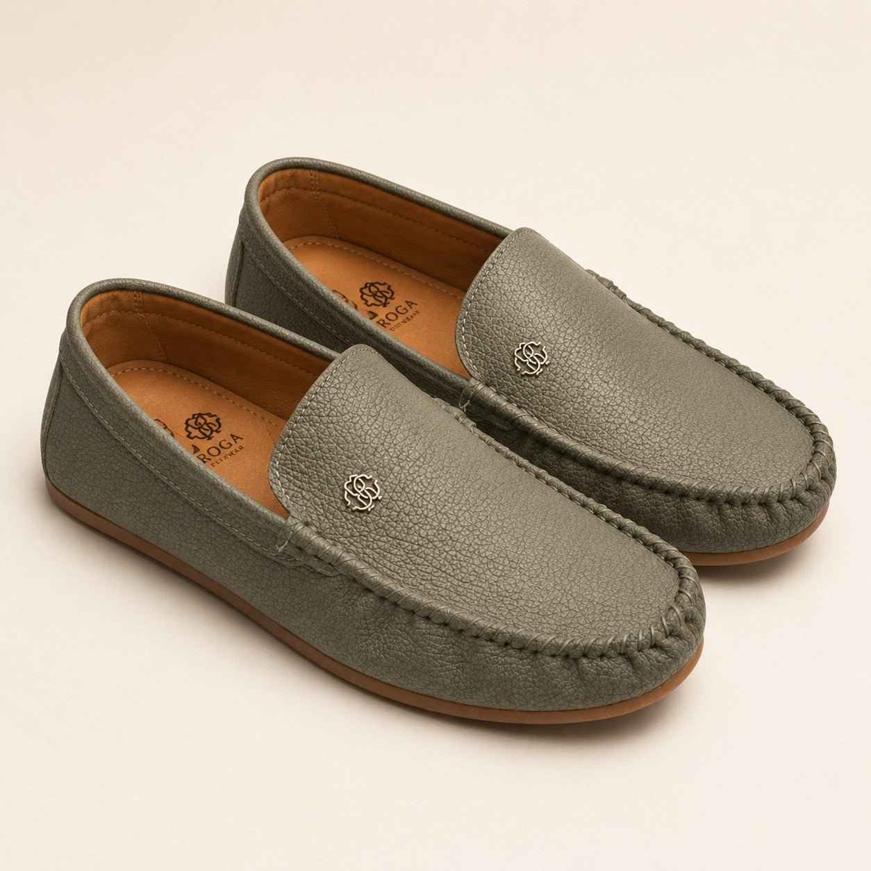 Men’s Milled Leather Moccasin Shoes – Premium Quality Non-Slip Sole Casual Loafers