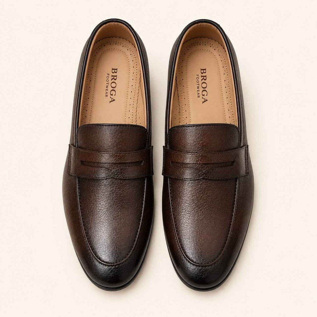 Premium Cow Milled Leather Dress Shoes with PU Sole | Men's Formal Footwear