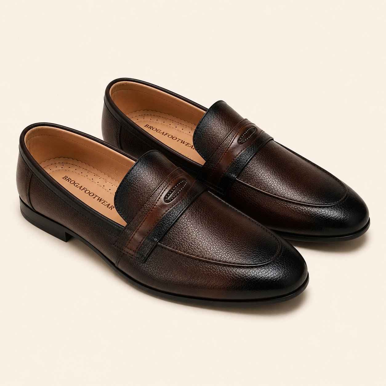 Premium Cow Milled Leather Dress Shoes with PU Sole | Men's Formal Footwear