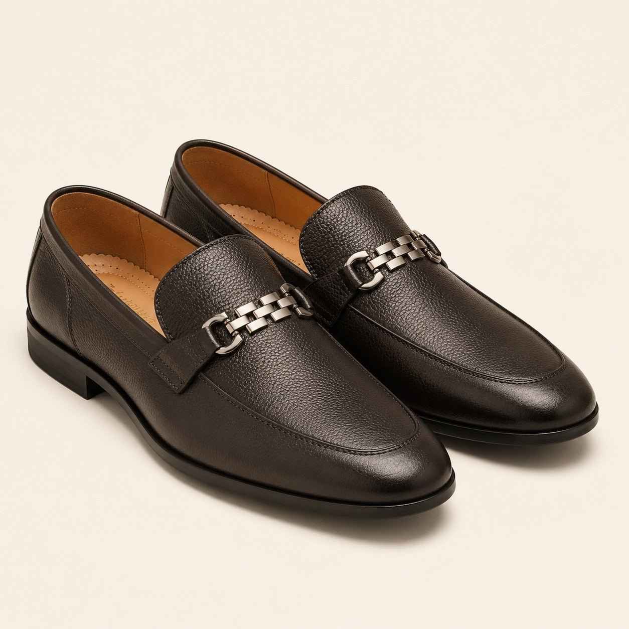 Premium Cow Milled Leather Dress Shoes with PU Sole | Men's Formal Footwear