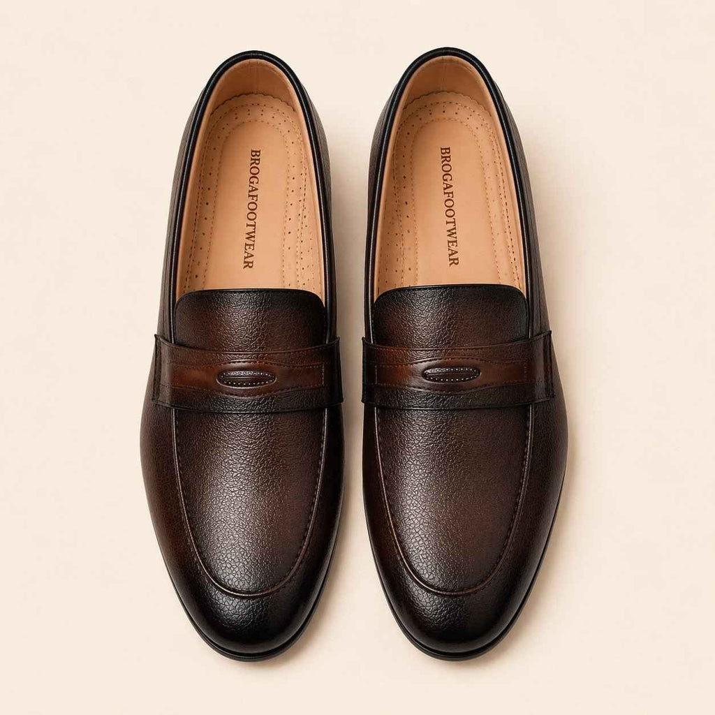 Premium Cow Milled Leather Dress Shoes with PU Sole | Men's Formal Footwear
