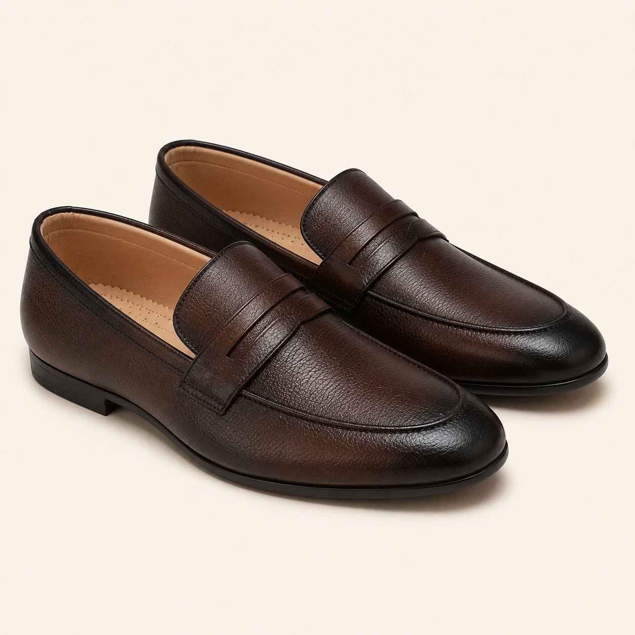 Premium Cow Milled Leather Dress Shoes with PU Sole | Men's Formal Footwear