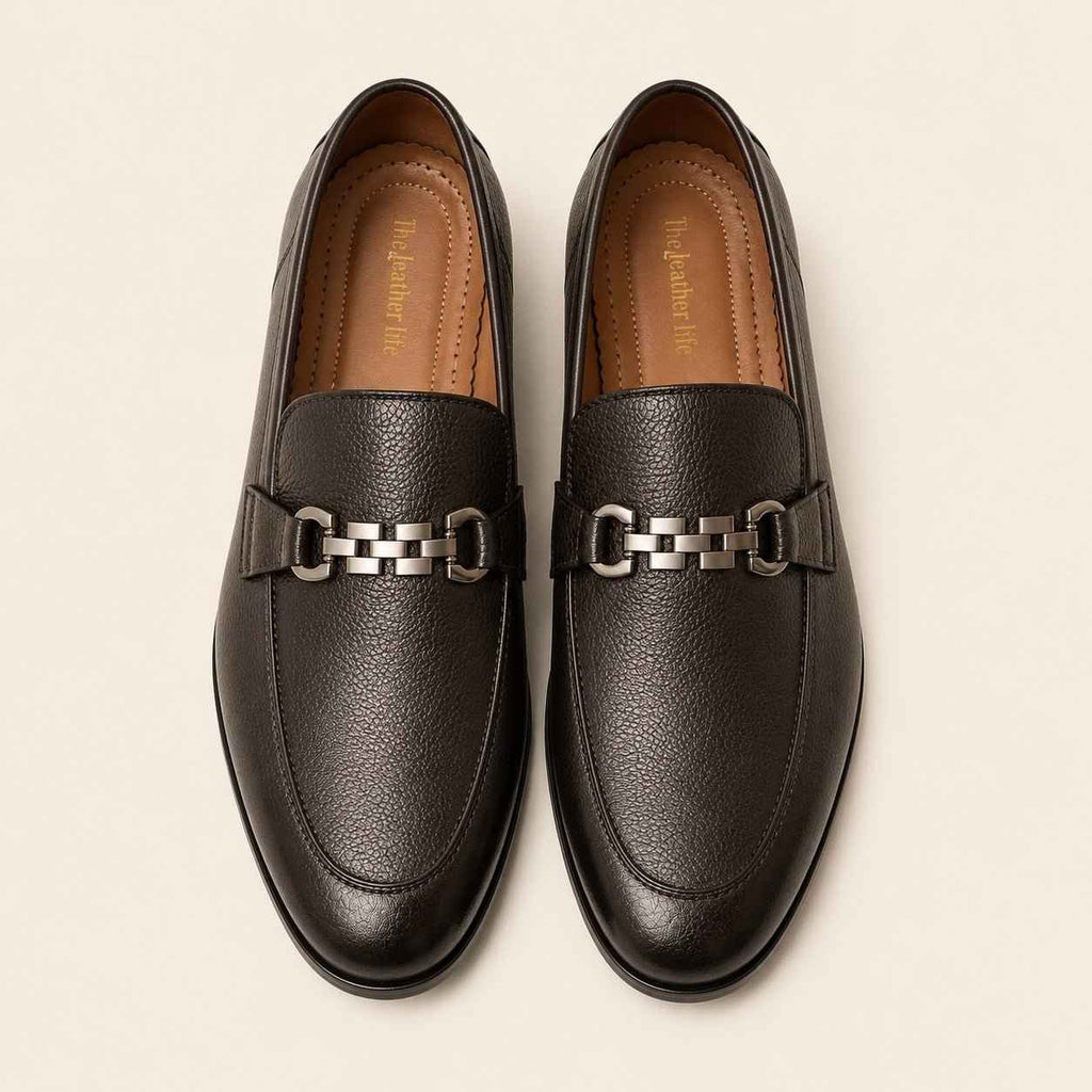 Premium Cow Milled Leather Dress Shoes with PU Sole | Men's Formal Footwear