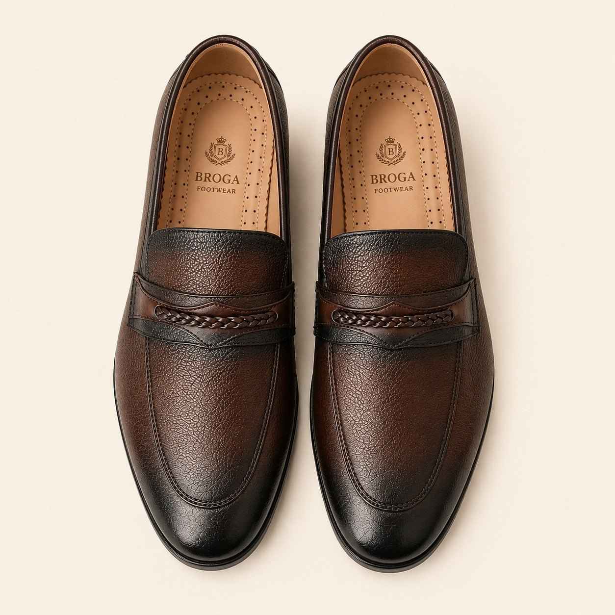 Premium Cow Milled Leather Dress Shoes with PU Sole | Men's Formal Footwear