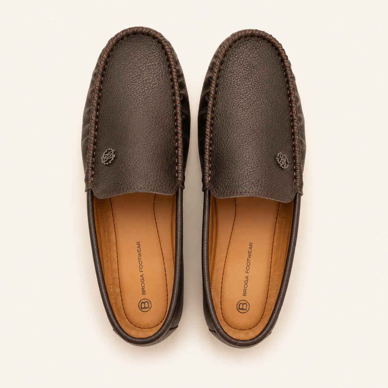 Premium Milled Leather Moccasin Shoes for Men | Non-Slip Sole Loafers