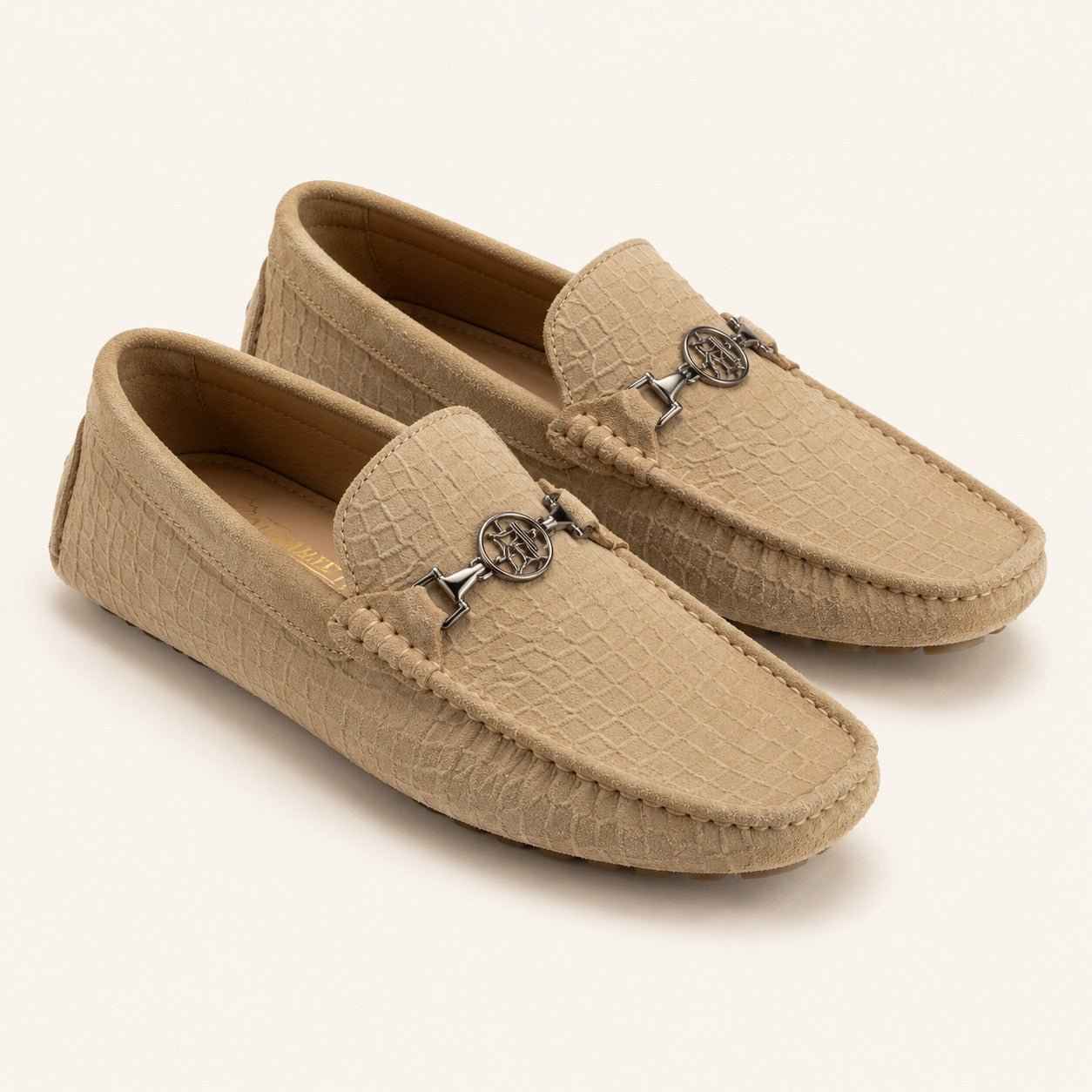Premium Mustard Suede Leather Moccasin Shoes for Men – Durable PU Rubber Sole