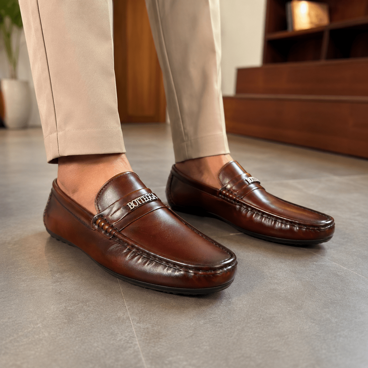 Premium Polishable Leather Moccasin Shoes for Men | Broga Footwear - My Store